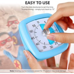 Secura Timer Visual de 60 Minutos Silencioso para Estudo e Gestão de Tempo (azul) - 2