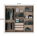 Ver imagem 4 de Roupeiro Carraro Belmont Mdp 6 Portas C/ Divisão 2,17m Br Cor:branco