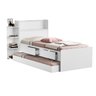 Cama Solteiro Isa Duas Gavetas Bau Nicho com Auxiliar:branco - 1