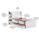 Ver imagem 5 de Cama Solteiro Isa Duas Gavetas Bau Nicho com Auxiliar:branco