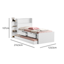 Ver imagem 4 de Cama Solteiro Isa Duas Gavetas Bau Nicho com Auxiliar:branco