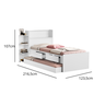 Cama Solteiro Isa Duas Gavetas Bau Nicho com Auxiliar:branco - 4