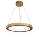Ver imagem 1 de Lustre LED 33W Sirius Pendente Madeira Sala Jantar arco 60cm Madeluz Pendente Sirius LED Freijó Bran