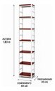 Ver imagem 4 de Estante Multiuso Organizador Livreiro Estilo Industrial 180x40 Branco Mogno