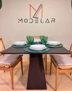 Ver imagem 4 de Mesa de Jantar Loft Quadrada Base Quadrada Cor Ébano 140x140cm
