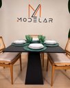 Ver imagem 2 de Mesa de Jantar Loft Quadrada Base Quadrada Cor Ébano 140x140cm