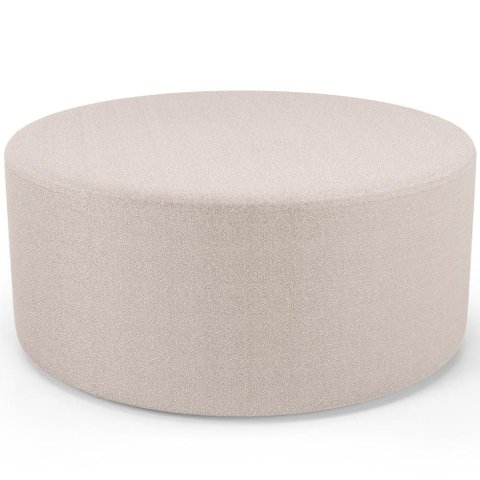 Puff Redondo Orgânico Sala de Estar Living 90cm Lola W01 Bouclê Creme - Lyam Decor