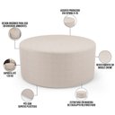 Ver imagem 3 de Puff Redondo Orgânico Sala de Estar Living 90cm Lola W01 Bouclê Creme - Lyam Decor