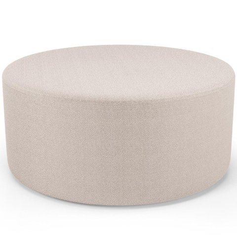 Puff Redondo Orgânico para Living 90cm Lola W01 Bouclê Creme - Lyam Decor