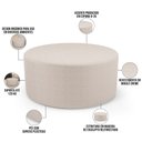 Ver imagem 3 de Puff Redondo Orgânico para Living 90cm Lola W01 Bouclê Creme - Lyam Decor