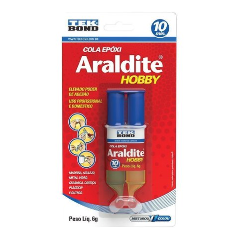 Cola Araldite Epoxi Hobby 10min 6g Seringa Blister Tekbond