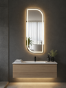 Ver imagem 4 de Espelho Orgânico Retangular Modelo c/ LED Frontal em 3 Cores