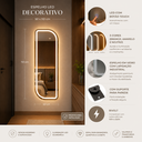 Ver imagem 2 de Espelho Orgânico Retangular Modelo c/ LED Frontal em 3 Cores