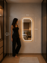 Ver mais imagens de Espelho Orgânico Retangular Modelo c/ LED Frontal em 3 Cores