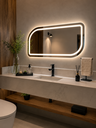 Ver imagem 1 de Espelho Orgânico Retangular Modelo c/ LED Frontal em 3 Cores
