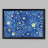 Quadro Céu Estilo Van Gogh - 60x40cm - Moldura Caixa Preto - 1