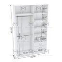 Ver imagem 3 de MÓDULO CLOSET CABIDEIRO, PRATELEIRAS + GAV. L150XP40XA240 M364.B MUNDI MOVEIS