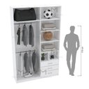 Ver imagem 5 de MÓDULO CLOSET CABIDEIRO, PRATELEIRAS + GAV. L150XP40XA240 M364.B MUNDI MOVEIS