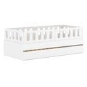 Ver imagem 2 de Bicama Solteiro Mdf Bp Branco com 04 Grades e Cabeceira Megamobilia