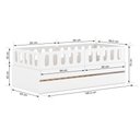 Ver imagem 4 de Bicama Solteiro Mdf Bp Branco com 04 Grades e Cabeceira Megamobilia