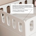 Ver imagem 7 de Bicama Solteiro Mdf Bp Branco com 04 Grades e Cabeceira Megamobilia