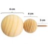 Kit 5 Ganchos Cabideiros de Parede Esfera em Madeira Maciça Pinus Cor Natural - 5