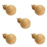 Kit 5 Ganchos Cabideiros de Parede Esfera em Madeira Maciça Pinus Cor Natural - 1
