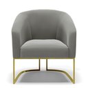 Ver imagem 3 de Kit 02 Poltronas Stella Suede Grafite Base Industrial Dourada - D'Rossi DRossi