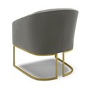 Ver imagem 5 de Kit 02 Poltronas Stella Suede Grafite Base Industrial Dourada - D'Rossi DRossi