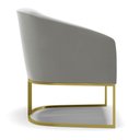 Ver imagem 4 de Kit 02 Poltronas Stella Suede Grafite Base Industrial Dourada - D'Rossi DRossi