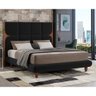 Cama Casal Japonesa 156cm Pés Madeira Haru Veludo Preto - Sallar Home - 2