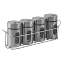 Ver imagem 1 de Porta Temperos e Condimentos 4 Potes Suporte Metal Cozinha Pgb Porta Condimentos 4 Peças