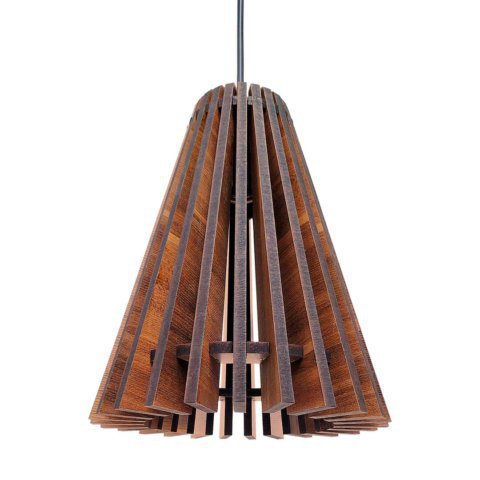 Pendente Madeira Cone Tabaco 1xe27 - Lumanti