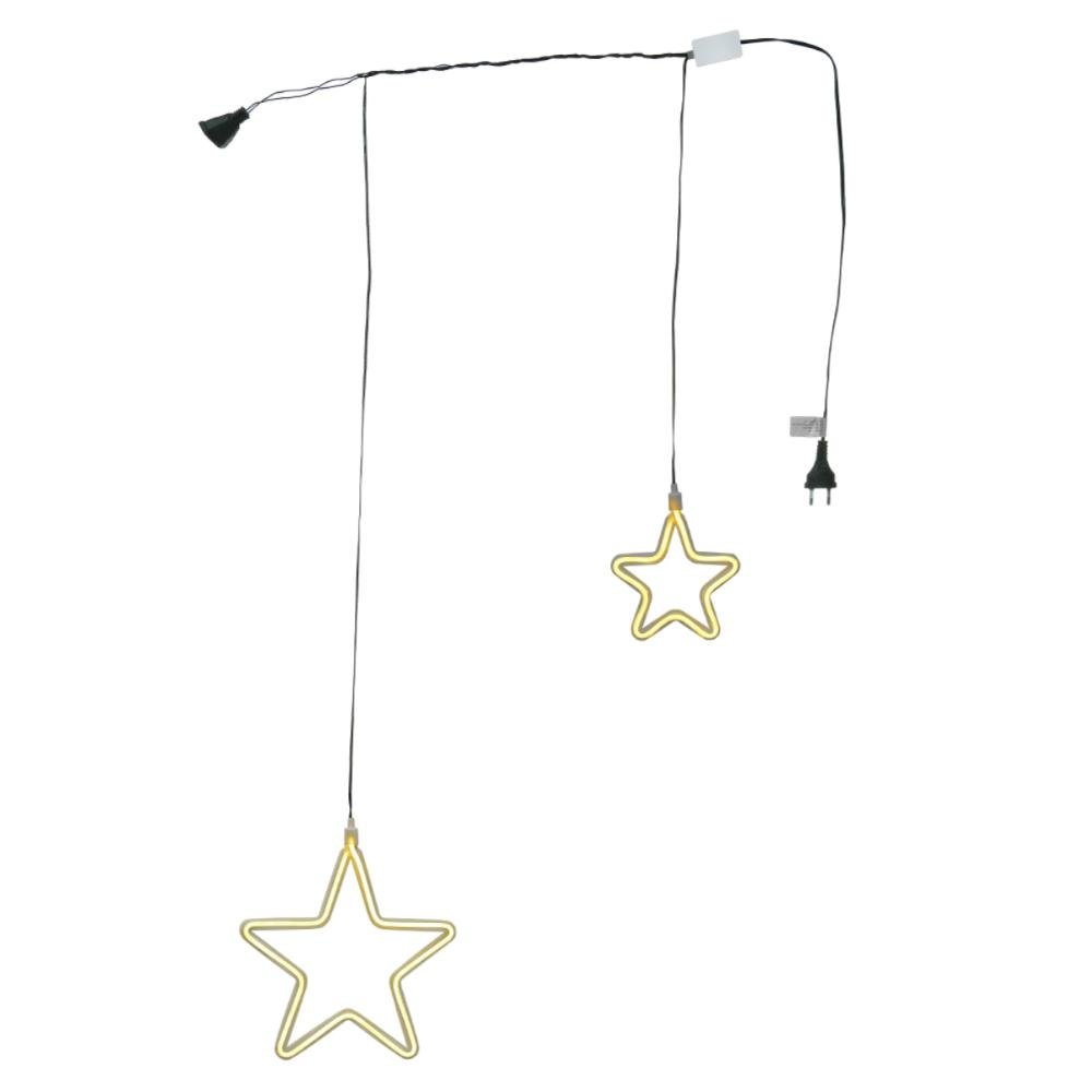 Cortina Estrelada Nao Pisca C/2 Estrelas Bco Quente 80x35cm