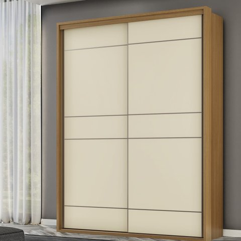 Guarda Roupa Solteiro 2 Portas Mdf 1,70 M Qualitá Belmax:freijó/off White