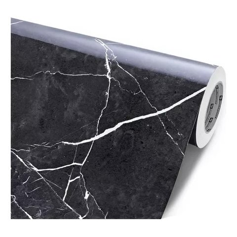 Adesivo para Pia Bancada Imprimax Gold Pedra Mármore Nero Marquina 1,22m