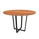 Ver imagem 1 de Mesa de Reunião Redonda Industrial 110cm com Pés em Metal Executive Marrom/Nogal/Preto