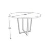 Mesa de Reunião Redonda Industrial 110cm com Pés em Metal Industrial Executive - 3