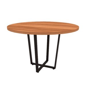 Mesa de Reunião Redonda Industrial 110cm com Pés em Metal Industrial Executive