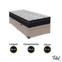 Ver imagem 3 de Cama Box Baú Solteiro Bege e Colchão Airtech 150 D45 Ortobom