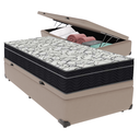 Ver imagem 1 de Cama Box Baú Solteiro Bege e Colchão Airtech 150 D45 Ortobom