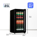 Ver imagem 2 de Frigobar Expositor Vertical Hq 85fbpv1 Preto 85l 127v