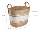 Ver imagem 3 de Cesto Quadrado Com Alça 39cm Bolsa Palha Nature Stripes Yoi