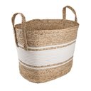 Ver imagem 1 de Cesto Quadrado Com Alça 39cm Bolsa Palha Nature Stripes Yoi