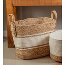 Ver imagem 2 de Cesto Quadrado Com Alça 39cm Bolsa Palha Nature Stripes Yoi
