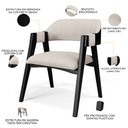 Ver imagem 4 de Kit 4 Cadeiras Sala de Jantar Estar Living Estofada Suran L02 Preto Linho Cru - Lyam Decor