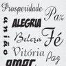 Papel de Parede Adesivo Casual Branco Palavras Alegria, Paz, Fé e Prosperidade - 2
