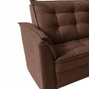 Ver imagem 4 de Sofá Alice 2 Lugares 140cm Marrom Escuro Suede Império Decor Moderno