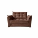 Ver imagem 3 de Sofá Alice 2 Lugares 140cm Marrom Escuro Suede Império Decor Moderno