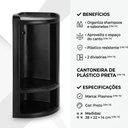 Ver imagem 3 de Suporte Porta Shampoo Cantoneira Banheiro Organizador Dupla Preto 2 Divisorias Multiuso Resistente S